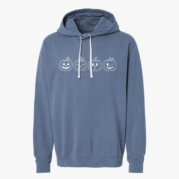 Comfort Colors® Lightweight Hooded Sweatshirt-4 Pumpkins Thumbnail