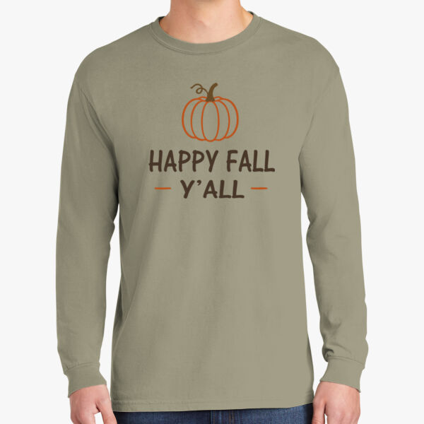 Comfort Colors® Heavyweight Ring Spun Long Sleeve Tee-Happy Fall Pumpkin Thumbnail