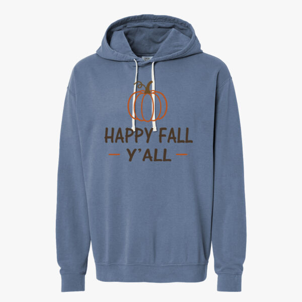Comfort Colors® Lightweight Hooded Sweatshirt-Happy Fall Pumpkin Thumbnail