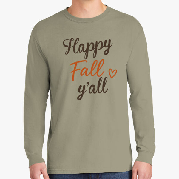 Comfort Colors® Heavyweight Ring Spun Long Sleeve Tee-Happy Fall  Thumbnail