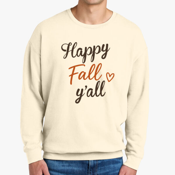 Comfort Colors® Lightweight Crewneck Sweatshirt-Happy Fall  Thumbnail