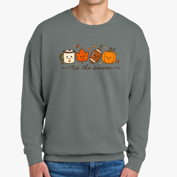 Comfort Colors® Lightweight Crewneck Sweatshirt-Tis the Season Thumbnail