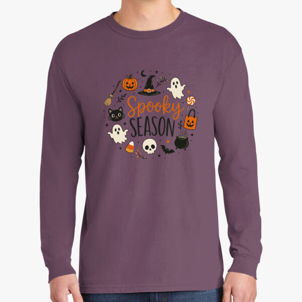 Comfort Colors® Heavyweight Ring Spun Long Sleeve Tee-Spooky Season Thumbnail