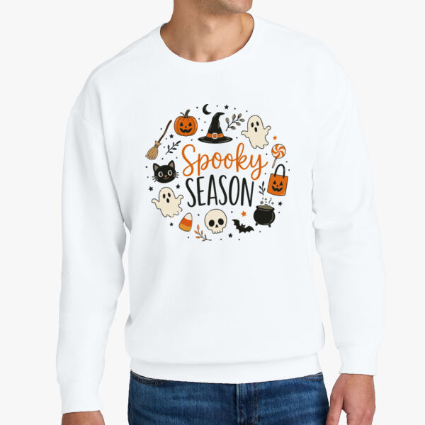 Comfort Colors® Lightweight Crewneck Sweatshirt-Spooky Season Thumbnail