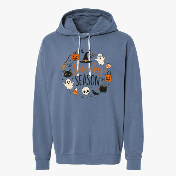 Comfort Colors® Lightweight Hooded Sweatshirt-Spooky Season Thumbnail